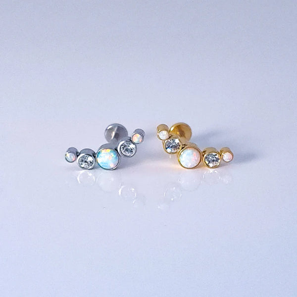 Opal Curvy Flat Back Stud